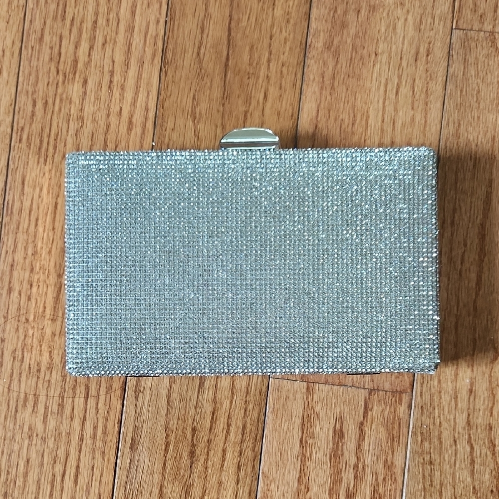 Silver Rhinestone Clutch